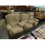 Three electric reclining armchairs. WARNING! This lot contains untested or unsafe electrical items.