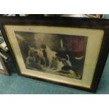 The Puckeridge Fox Hounds, print, 36cm x 52cm, framed.