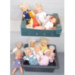 A group of dolls, to include mainly plastic bodied dolls, some marked Palitoy and others. (2 boxes)