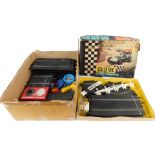 A Scalextric model motor racing set, lacking cars, boxed, together with First Scalextric. (a quantit