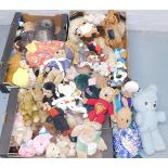 A group of various cuddly toys, Bob the Builder, TY beanies, etc. (4 boxes)