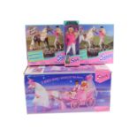 A Sindy fairy carriage, two poseable horses, Sindy Gallop Fun Figure, all boxed. (4)