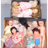 A group of dolls, each plastic limbed, to include some marked Bamb, Emiliano, and others. (3 boxes)