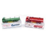 A Dinky Toys die cast replica Foden flat truck 905, together with a replica Leyland Octopus Tanker E