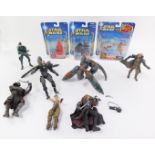 Marvel and other action figures, c2001., together with three Star Wars figures, in blister packs, co