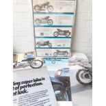 A BMW motorcycle advertising poster, for R27, 50, 60 and 69, framed and glazed, 68cm x 47cm, and thr