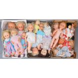 A group of various dolls, mainly full length plastic limbed, unmarked. (3 boxes)