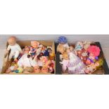 A group of dolls, to include mainly plastic limbed and bodied dolls, bubbles figure, Hetty The Merma