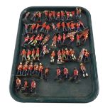 Britains and other painted lead soldiers, to include bandsman, infantry man and standard bearers. (a