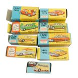 Corgi die cast vehicles, play worn, boxed, comprising a Chevrolet fire chief 439, Bentley Continenta