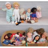 A group of various dolls, to include large plastic baby models, and others, mainly unmarked. (2 boxe