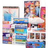 Games and toys, including Bewitched, Screwball Scramble, Downfall, Brit Quiz, Go For Broke, and Spli