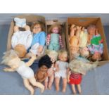A quantity of dolls, to include a various plastic headed dolls, to include one Palitoy, an