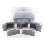 A collection of die cast models of WWII tanks, possibly Atlas Editions, in perspex cases. (24)