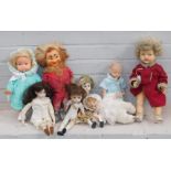 A group of various dolls, to include a Leonardo type collection dolls, papier mache dolls, clown fig