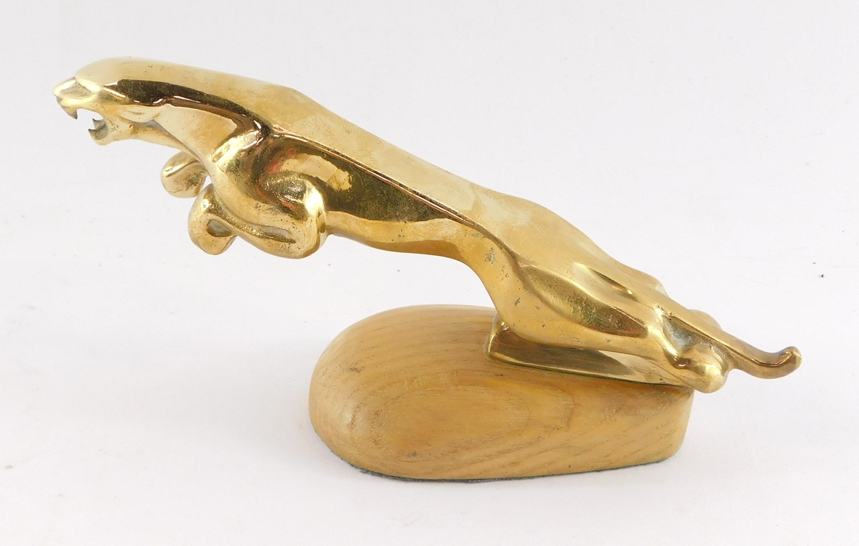 A brass desk stand, modelled as a Jaguar car mascot, 18.5cm wide. - Image 2 of 2