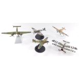 Five Corgi Aviation Archive die cast models of World War II fighter and bomber planes, Allied and Ax