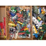 Corgi Matchbox and other die cast vehicles, play worn, including a Holmes wrecker, a Simon Snorkel f