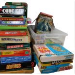Games, toys and jigsaw puzzles, including Tit Tat Toe, table badminton, Casdon Bobby Charlton's tabl