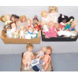 A quantity of dolls, mainly plastic and some ceramic collectors dolls, etc. (3 boxes)