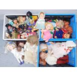 A group of collectors dolls, toddlers, crawlers, etc., clown figures mainly plastic. (3 boxes)