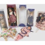 Leonardo and other collector's dolls, some boxed (7)