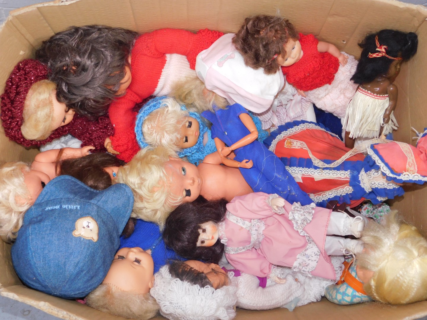 A group of various dolls, to include large plastic baby models, and others, mainly unmarked. (2 boxe - Image 2 of 2