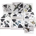 Atlas Edition Diecast model World War II Aeroplanes, most polystyrene cased with stands (a quantity)