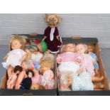 A group of dolls, mainly plastic limbed, to include some stamped England, Hong King, China and other