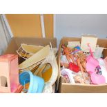Sindy and other dolls, together with a swimming pool set, furniture, and accessories. (a quantity)