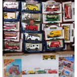 Ledo Days Gone By and Vanguards vintage trucks, fire appliances and buses, boxed. (a quantity)