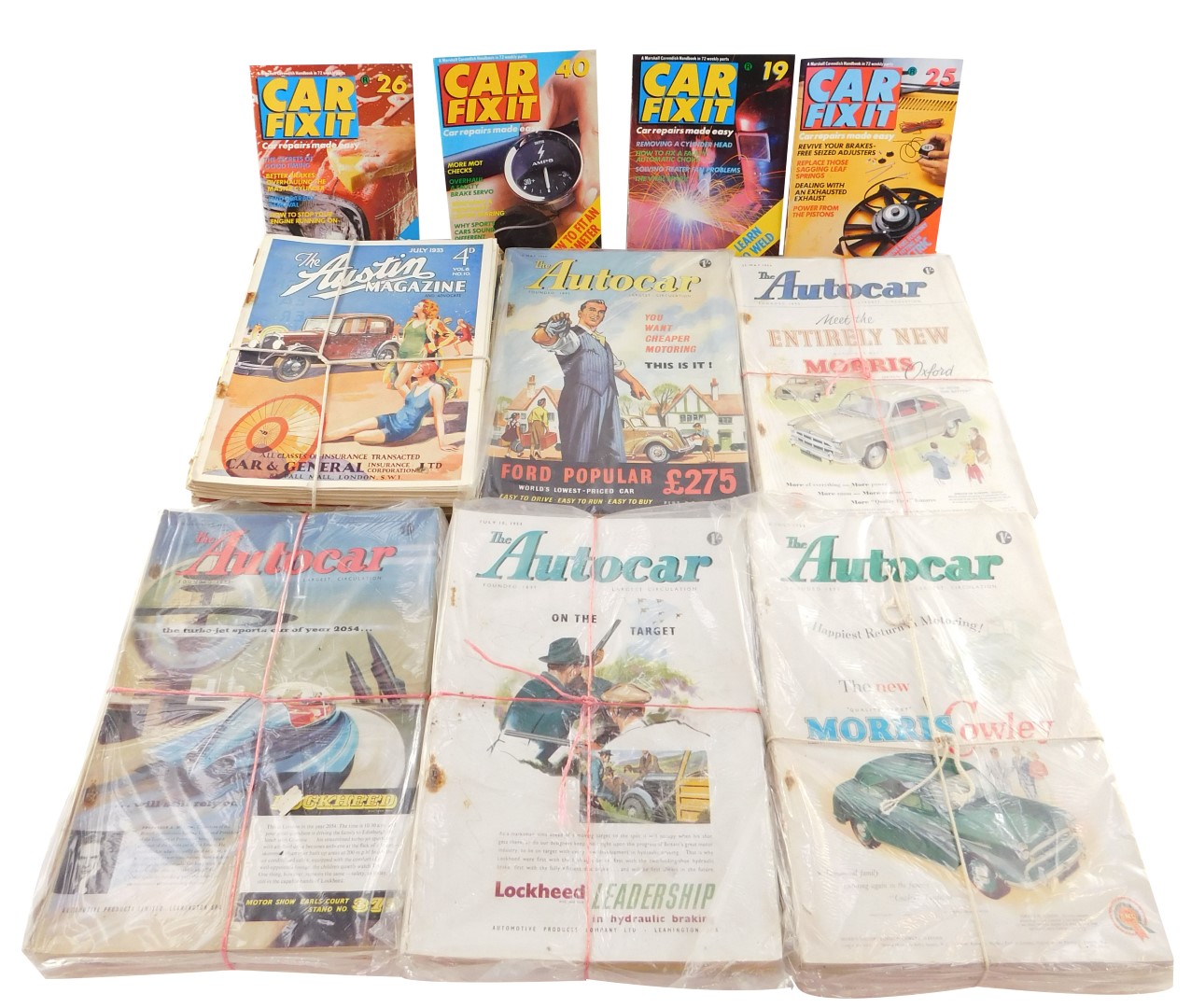 The Auto Car Magazine 1953-54, The Austin Magazine, 1930-38, and Car Fix It magazine. (a quantity)