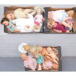 A group of dolls, to include mainly plastic bodied dolls, some with dress and some AF. (3 boxes)