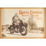 A poster for Royal Enfield Motorcycles for 1935, framed and glazed, 47cm high, 72cm wide.