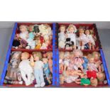 A group of dolls, to include Babyface, plastic limbed 1990 china dolls, and others. (4 boxes)