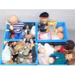 A group of various dolls, to include plastic dolls heads with mechanism, a Mothercare cased set, a n