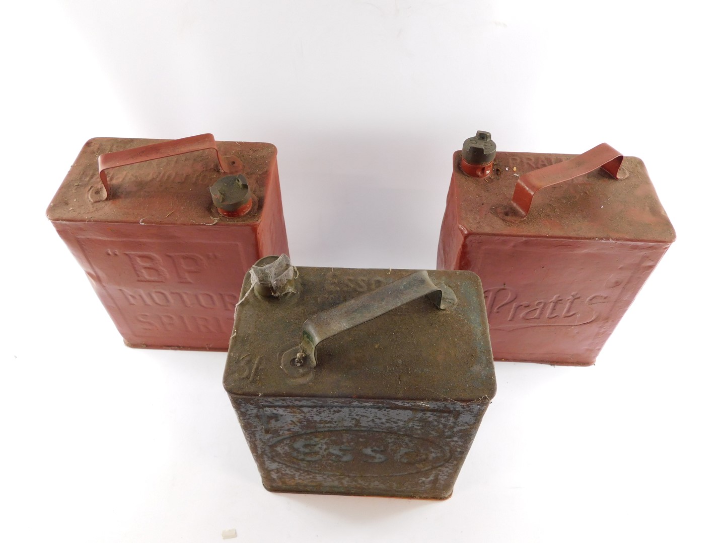 Three petrol cans, comprising Esso, BP and Pratt's. - Image 2 of 2