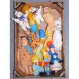 A group of collectors figures, to include Marge, Bart, Maggie, Postman Pat, Mr Blobby, two Michelin