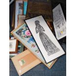 Various pictures and prints, African type rubbings, etc. (a quantity)