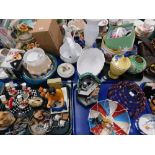 Ceramics and collectables, to include a clown parachute figure, a Heaven Sends snow globe, pig figur