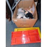 Toys and games, dolls, Fisher Price carry set house, etc. (2 boxes)