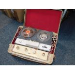 A Fidelity Argyle reel to reel portable cassette player.
