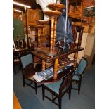 A table and four chairs, coffee table, nest of tables, etc. (a quantity) The upholstery in this lot