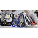 Plated wares, glassware, ceramics and table mats and coasters, etc. (3 trays plus)