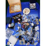 Costume jewellery and effects, an Ancre wristwatch, collar studs, Miss Selfridge jewellery, etc. (1