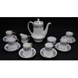 A Paragon porcelain part coffee service decorated in the Cherwell pattern, comprising coffee pot, cr