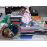 CDs and DVDs, games and ornaments, Picot ware type bowl, glass vase, card case, etc. (a quantity)