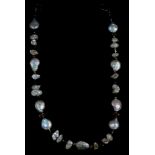 A Delmar freshwater pearl necklace, with group of cultured in clams and mussels, 45cm long, with whi