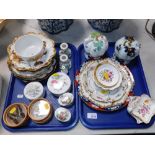 Pottery and porcelain, including Vista Alegre, lobed pots and covers, Royal Crown Derby Posies pin t