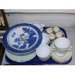 Ceramics and effects, to include a Booths Real Old Willow pattern cake plate, a Colclough part tea s